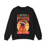 Pug Christmas Sweatshirt, Dog Lover Gift, Holiday Sweaters, Christmas Pugs Shirt, Pug In Santa Hat, Dog Mom Shirt, Santa Pug Shirt