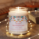 Personalized Mother's Day Candle, Custom Floral Mother's Day Gift, Gift for Mom, Mothers Day Gift, Flower Candle, Handmade Candle