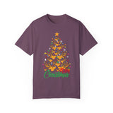 Christmas Tee, Christmas Deer Tree Shirt, Deer Head Trees Design on premium cotton unisex shirt, plus sizes, 2x, 3x, 4x