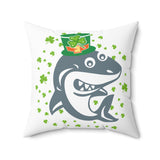 Shamrock Shark Pillow, St. Patrick's Day Pillow, Clover Leaf Pillow, Spring Pillow, Irish Shark Pillow, Decorative Pillow