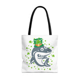 Shark Leprechaun Tote Bag, Lucky Irish Shark Tote Bag, St. Patty's Shamrock Shark Tote Bag, St. Patricks Day Tote Bag, Irish Gifts