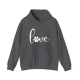 Paw Print Love Hoodie, Paw Print Heart Hoodie, Dog Lover Hoodie, Dog Heart Hoodie, Paw Heart Hoodie, Paw Love Hoodie