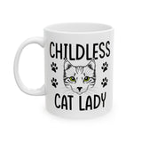 Childless Cat Lady Gift, Quirky Cat Coffee Mug, Funny Liberal Mug, Proud Childless Cat Lady Mug, Political Satire Gift, Gift for Cat Lover
