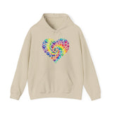 Paw Print Heart Hoodie, Colorful Paw Heart Hoodie, Dog Lover Sweatshirt, Dog Heart Hoodie, Paw Love Hoodie, Paw Print Hoodie