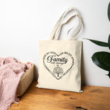 Side By Side Miles Apart Family Tote Bag, Family Reunion Tote Bag, Family Gathering Tote bag