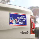 I Am Woman Watch Me Vote Car Magnet, Watch Me Vote Magnet, I Am Woman Feminism Women's Rights , Vote Vehicle Magnet - 7.5'' × 4.5''