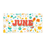 Retro Style Custom Name Beach Towel, Groovy 70's Design, Colorful Beach Towel, Personalized Pool Towel, Vacation Birthday Gift