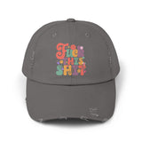Fuck This Shit Floral Print Cap, Funny Sarcastic Unisex Distressed Cap, Sassy Quote Cap, Tired Mom Gift, Coworker Cap