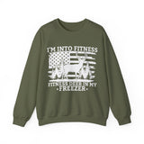 I'm Into Fitness Fitness Deer in My Freezer Sweatshirt, Dad Sweatshirt, Gift for Hunter, Hunting T-Shirt, Funny Husband Sweatshirt