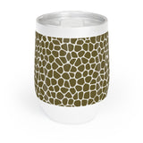 Giraffe Print in Olive Green Chill Wine Tumbler, Beautiful Printed Wine Tumbler