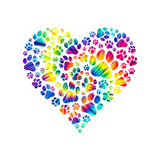 Colorful Heart Paw Print Sticker, Dog Lover Sticker, Cute Decal, Car Truck Decal, Heart Sticker, Laptop Decal, Tumbler Decal, Pet Sticker