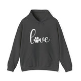 Paw Print Love Hoodie, Paw Print Heart Hoodie, Dog Lover Hoodie, Dog Heart Hoodie, Paw Heart Hoodie, Paw Love Hoodie