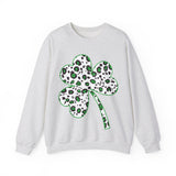 Cute St Patricks Four Leaf Clover Sweatshirt, Leopard Shamrock Sweatshirt, Watercolor St Patrick Tshirt, St Patricks Day, Gift For St Patrick's