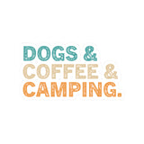 Dogs & Coffee & Camping Stickers, Dog Sticker, Camping Sticker, Vinyl Sticker, Adventure Sticker, Water Bottle, Waterproof Sticker