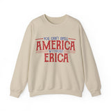 You Can't Spell America Without Erica Sweatshirt, Stranger Things Sweatshirt, Patriot Flag of The United States, 4th of July TV Series 80s Quote, Nerd Sweater