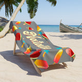 Watermelon Custom Beach Towel, Personalized Summer Beach Towel with Popsicle, Personalized Beach Towel