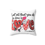 let all that you do be done in love Pillow Cover, 1 corinthians 16:14, bible verse decorative throw pillow cover