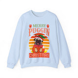Pug Christmas Sweatshirt, Dog Lover Gift, Holiday Sweaters, Christmas Pugs Shirt, Pug In Santa Hat, Dog Mom Shirt, Santa Pug Shirt
