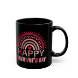 Leopard Print Rainbow Valentine's Day Mug, Unique Coffee Mug, Cute Red Heart Mug, Valentines Day Mug, Cute Coffee Mug