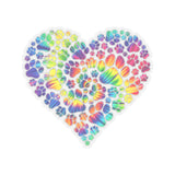 Colorful Heart Paw Print Sticker, Dog Lover Sticker, Cute Decal, Car Truck Decal, Heart Sticker, Laptop Decal, Tumbler Decal, Pet Sticker
