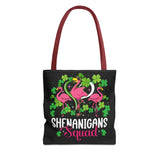 Shenanigan Squad Irish Flamingo Tote Bag, St Patricks Day Bird Animal Bag, Shamrock Shoulder Bag, Flamingo Lover Gift, Flamingo Gifts