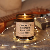 UNIDAZE Look At You Becoming A Doctor Gift Box, Funny Doctorate Graduation Gift, Doctoral Student Modern Candle Gift, PHD Degree Medical School Gift Printify Assembled in the USA Assembled in USA candles Decor graduation candle Home & Living Home Decor Made in the USA Made in USA