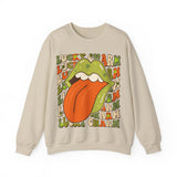Lucky Charm Lips and Tongue Sweatshirt, Shamrock Sweatshirt, St Patricks Day Sweatshirt, Lucky Shirt, St Patty's Good Luck Sweater