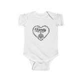 Family Will Always Be Connected By Heart Infant Bodysuit, Vacation Group Baby Bodysuit, Cute Fam Day, Family Gathering