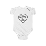 Family Will Always Be Connected By Heart Infant Bodysuit, Vacation Group Baby Bodysuit, Cute Fam Day, Family Gathering