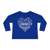 Cute Heart Be Kind Toddler Long Sleeve, Heart Long Sleeve tee, Kids Valentines Crewneck, Be Kind Shirt, Retro Valentines Shirt
