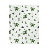 Clover Leaves Velveteen Blanket, Saint Patricks Day Home Decor, Irish Gift For Women, Watercolor Cute Shamrock Clover Leaves Blanket, Shamrock Decoration, Flower Mother Blanket