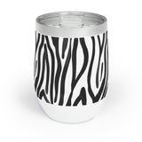 Zebra animal print mug Chill Wine Tumbler, Stylish Black and White Animal Pattern Tumbler