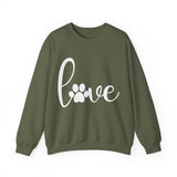 Paw Print Love Sweatshirt, Dog Lover, Dog Mom Sweater, Paw Heart Shirt, Pet Lover Shirt, Animal Lover Sweatshirt, Paw Love Shirt