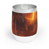 Fiery Lightning Sky Chill Wine Tumbler, 12oz Electrifying Lightning Bolt Print Tumbler
