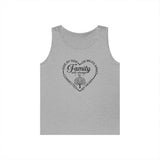 Family Will Always Be Connected By Heart Tank Top, Matching Family Tank For Youth Adult, Vacation Group Tank Top Shirt, Cute Fam Day, Family Gathering