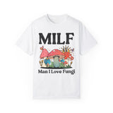 Retro Mushroom Tshirt, Dark Colors Funny MILF Man I Love Fungi Shirt, Cottagecore Shroom Tee, Oversized UNISEX T-shirt, Novelty Mom shirt