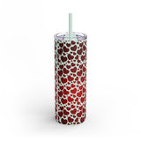 Valentines Day Skinny Matte Tumbler, Red Hearts Tumbler, 20 oz Skinny Tumbler, Valentines Day Gift
