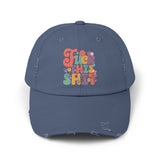 Fuck This Shit Floral Print Cap, Funny Sarcastic Unisex Distressed Cap, Sassy Quote Cap, Tired Mom Gift, Coworker Cap