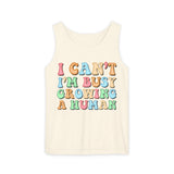 I Can't I'm Busy Growing A Human Tank Top, Funny Pregnancy Shirt Tank, Cute Pregnancy Reveal Announcement Tank Top Shirt