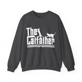 The Catfather Sweatshirt for Men, Funny Cat Dad Gifts, Cat Daddy Sweatshirt, Cat Lover Christmas Gift for Man, Long Sleeve Pullover Sweatshirt