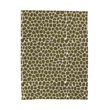 Giraffe Print in Olive Green Velveteen Plush Blanket, Crushed Velvet Blanket