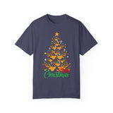 Christmas Tee, Christmas Deer Tree Shirt, Deer Head Trees Design on premium cotton unisex shirt, plus sizes, 2x, 3x, 4x