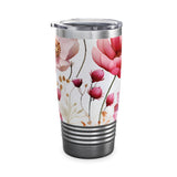 Cosmos Flower Ringneck Tumbler, 20oz Blossom Flower Tumbler, Cosmos Floral Tumbler, Birthday Gift for Her, Floral Gift for Mom