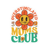 Overstimulated Moms Club Kiss-Cut Stickers, Momlife, Mama Sticker, Mental Health Sticker, Mom Laptop Vinyl Sticker, Cute Puffer Fish Sticker