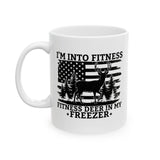 I'm Into Fitness Deer in My Freezer Coffee Mug, Funny Hunting Mug, Hunter Gift, Gift for Hunter, Hunting Dad Mug, Hunting Joke, Fit'ness Deer