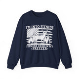 I'm Into Fitness Fitness Deer in My Freezer Sweatshirt, Dad Sweatshirt, Gift for Hunter, Hunting T-Shirt, Funny Husband Sweatshirt