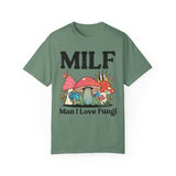Retro Mushroom Tshirt, Dark Colors Funny MILF Man I Love Fungi Shirt, Cottagecore Shroom Tee, Oversized UNISEX T-shirt, Novelty Mom shirt