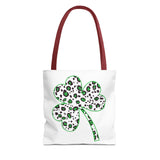 Saint Patricks Day Leopard Shamrock Tote Bag Irish Gifts St Patricks Day Cute Tote Bag Four Leaf Clover Shoulder Bag Girlfriend Gift Irish Day Teacher Gift