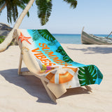Summer Vibes Beach Towel, RETRO Style Personalized Beach Towel, Personalized Name Bath Towel, Custom Pool Towel Beach Towel With Name, Birthday Vacation Gift