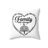 Side By Side Or Miles Apart Family Always Connected By Heart Throw Pillow